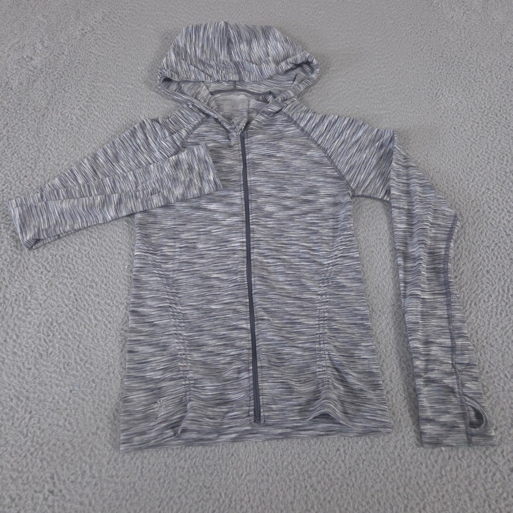 Athleta Jacket Womens‎ Small Gray Spacedye Seamless Full Zip Hoodie Thumbholes